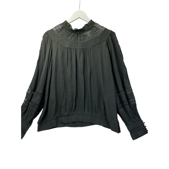 per una Tops - Per Una Black Blouse with Pleat Front and Lace Insets Plus Size 20